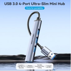 Хаб USB 3.0 1xUSB 3.0/3xUSB 2.0 0.15м 5 Гбіт/с Grey Vention (CKOHB)