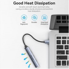 Хаб USB 3.0 1xUSB 3.0/3xUSB 2.0 0.15м 5 Гбіт/с Grey Vention (CKOHB)