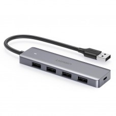Хаб USB 3.0 4xUSB 3.0 active з живленням Type-C 15см CM219 Ugreen (50985)