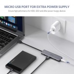 Хаб USB 3.0 4xUSB 3.0 active з живленням Type-C 15см CM219 Ugreen (50985)