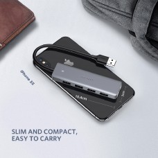 Хаб USB 3.0 4xUSB 3.0 active з живленням Type-C 15см CM219 Ugreen (50985)