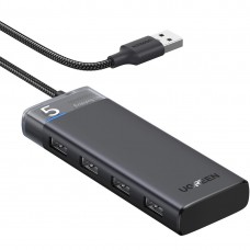 Хаб USB 3.0 4хUSB-A 3.2 Gen1 10Gbps Black CM653 Ugreen (15548)