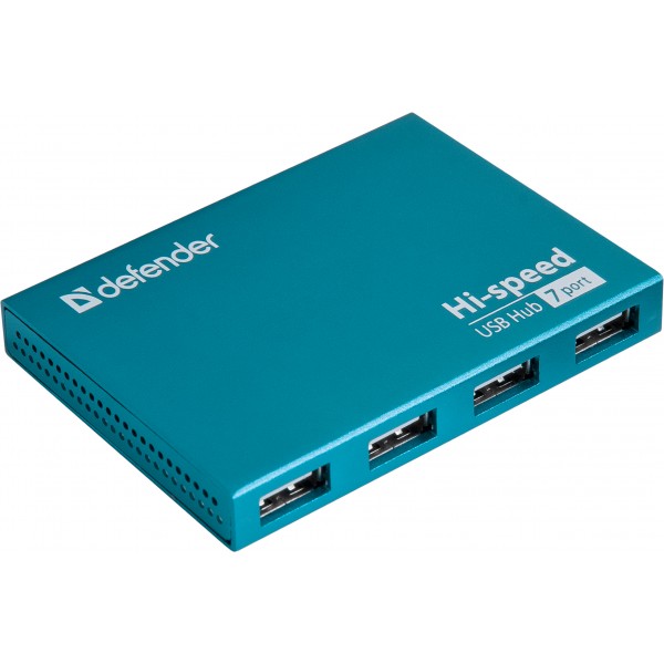Хаб USB 3.0 7xUSB 2.0 active aluminium body Defender (83505)