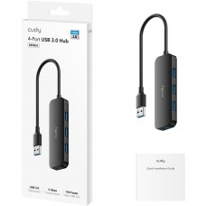 Хаб USB 3.0 Type-A 4хUSB 3.0 чорний Cudy (UH40A)
