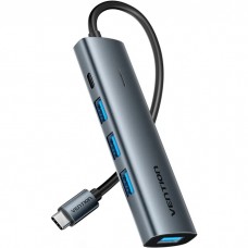 Хаб USB 3.0 Type-C 4xUSB 3.0/1xUSB-C 5Gbps Black Vention (TGZHB)