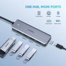 Хаб USB 3.1 Type-C 4xUSB 3.0 Grey CM219 Ugreen (70336)