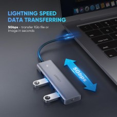 Хаб USB 3.1 Type-C 4xUSB 3.0 Grey CM219 Ugreen (70336)