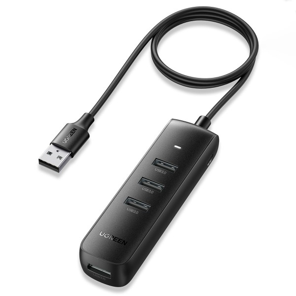 Хаб USB 3.2 Type A 4xUSB 3.2 Активний 1м Чорний CM416 UGREEN (80657)