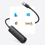 Хаб USB 3.2 Type A 4xUSB 3.2 Активний 1м Чорний CM416 UGREEN (80657)
