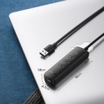 Хаб USB 3.2 Type A 4xUSB 3.2 Активний 1м Чорний CM416 UGREEN (80657)