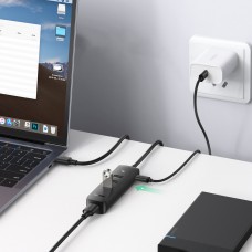 Хаб USB 3.2 Type A 4xUSB 3.2 Активний 1м Чорний CM416 UGREEN (80657)