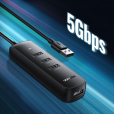 Хаб USB 3.2 Type A 4xUSB 3.2 Активний 1м Чорний CM416 UGREEN (80657)