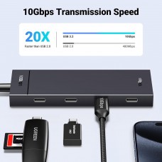 Хаб USB 3.2 Type-C 4хUSB-C 3.2 Gen2 10Gbps Black CM806 Ugreen (35584)