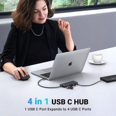 Хаб USB 3.2 Type-C 4хUSB-C 3.2 Gen2 10Gbps Black CM806 Ugreen (35584)