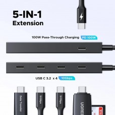 Хаб USB 3.2 Type-C 4хUSB-C 3.2 Gen2 10Gbps PD 100W Black CM806 Ugreen (55334)