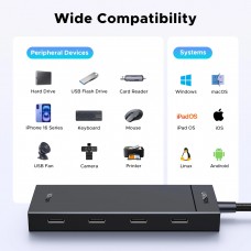 Хаб USB 3.2 Type-C 4хUSB-C 3.2 Gen2 10Gbps PD 100W Black CM806 Ugreen (55334)