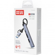 Хаб USB СolorWay USB-A/USB-C 4-в-1 USB2.0х2/USB3.0/USB-C2.0 (CW-HUB06)