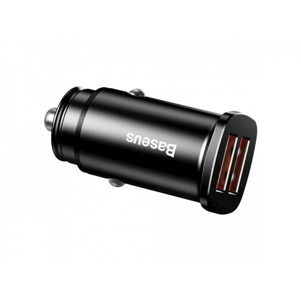 Автозарядка 2xUSB 30W (USB-A) QC3.0 Чорна Baseus (CCALL-DS01)