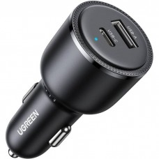 Автозарядка 2xUSB 63W (USB-C+USB-A) QC 3.0 Чорна (EC701) UGREEN (35023)