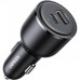 Автозарядка 2xUSB 63W (USB-C+USB-A) QC 3.0 Чорна (EC701) UGREEN (35023)