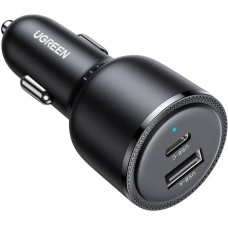 Автозарядка 2xUSB 63W (USB-C+USB-A) QC 3.0 Чорна (EC701) UGREEN (35023)