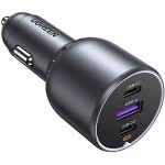 Автозарядка 3xUSB 130W (2xUSB-C+USB-A) QC 3.0 Чорна (EC705) UGREEN (35025)