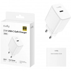 Зарядний пристрій 1xUSB 25W (GaN 1хUSB-C QC+PD 3.0 вилка ЄС для iPhone серії 12 та новіших мод. (CH25)