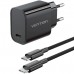 Зарядний пристрій 1xUSB-C 30W + USB-C cable М-М Black Vention (G18B0-EU)