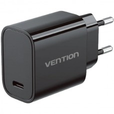 Зарядний пристрій 1xUSB-C 30W + USB-C cable М-М Black Vention (G18B0-EU)