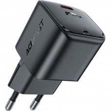 Зарядний пристрій 1xUSB-C 30W Gan A77 mini Fast Charger Black Acefast (6974316282662)