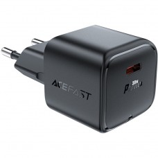 Зарядний пристрій 1xUSB-C 30W Gan A77 mini Fast Charger Black Acefast (6974316282662)