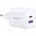 Зарядний пристрій 2xUSB 30W (USB-A + USB-C) X516 Gan білий Ugreen (65015)