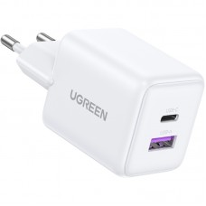 Зарядний пристрій 2xUSB 30W (USB-A + USB-C) X516 Gan білий Ugreen (65015) Зарядний пристрій 2xUSB 30W (USB-A + USB-C) X516 Gan білий Ugreen (65015)
