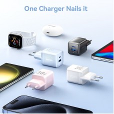 Зарядний пристрій 2xUSB 30W (USB-A/USB-C) + USB-C cable М-М Black Vention (TZ-FEQB0-EU-01)