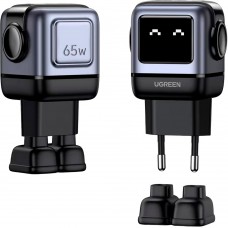 Зарядний пристрій 3xUSB 65W (2xUSB-C+USB-A) Gan Robot tech Fast Charger Сірий CD361 Ugreen (25685B) Зарядний пристрій 3xUSB 65W (2xUSB-C+USB-A) Gan Robot tech Fast Charger Сірий CD361 Ugreen (25685B)
