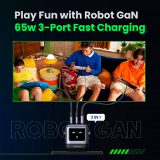 Зарядний пристрій 3xUSB 65W (2xUSB-C+USB-A) Gan Robot tech Fast Charger Сірий CD361 Ugreen (25685B) Зарядний пристрій 3xUSB 65W (2xUSB-C+USB-A) Gan Robot tech Fast Charger Сірий CD361 Ugreen (25685B)