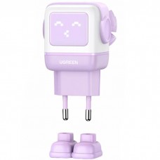 Зарядний пристрій 3xUSB 65W (2xUSB-C+USB-A) Gan Robot tech Fast Charger Фіолетовий CD361 Ugreen (35291)