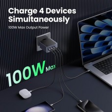 Зарядний пристрій 4xUSB 100W (3xUSB-C+USB-A) Gan Nexode Fast Charger Сірий X565 Ugreen (35043)