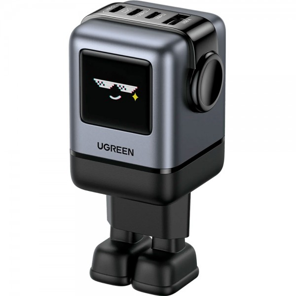 Зарядний пристрій 4xUSB 100W (3xUSB-C+USB-A) Gan Robot tech Fast Charger Сірий X688 Ugreen (45515B)