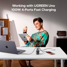 Зарядний пристрій 4xUSB 100W (3xUSB-C+USB-A) Gan Robot tech Fast Charger Сірий X688 Ugreen (45515B)