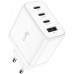 Зарядний пристрій 4xUSB 65W (GaN 1хUSB-C QC+PD 3.0 вилка ЄС для iPhone 12) Cudy (CH70)