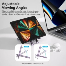 Підставка-трансформер Portable Cell Phone Stand Holder for Desk aluminum alloy Grey Vention (KCZH0)