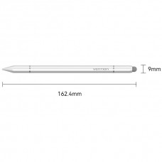 Стилус-ручка для ємнісних екранів 3-в-1 Magnetic Stylus Pen White Aluminum Alloy Type Vention (KQLW0)