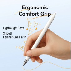 Стилус-ручка для ємнісних екранів 3-в-1 Magnetic Stylus Pen White Aluminum Alloy Type Vention (KQLW0)