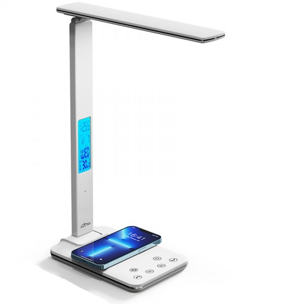 LED лампа настільна Media-Tech LEDITOU MT222 4W 6500K 15W QI з вбудованим WRL біла (MT222)