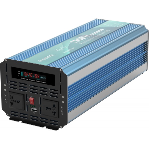 Інвертор Choetech з зарядкою функція ДБЖ 12\220V 1500Вт LiFePO?/Li-ion/AGM/GEL чиста синусоїда (INV-C1500WUPS-EU)