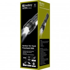 Ліхтарик-повербанк Sandberg Survivor 7 in 1 Torch Powerbank 5000 mAh XHP50 LED USB-C 5W (421-08)
