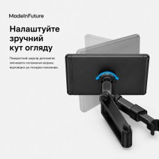 Держатель для смартфона автомобильный на подголовник MadeInFuture T10 Black (MIF91912)
