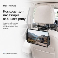 Держатель для смартфона автомобильный на подголовник MadeInFuture T10 Black (MIF91912)