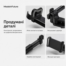 Держатель для смартфона автомобильный на подголовник MadeInFuture T10 Black (MIF91912)